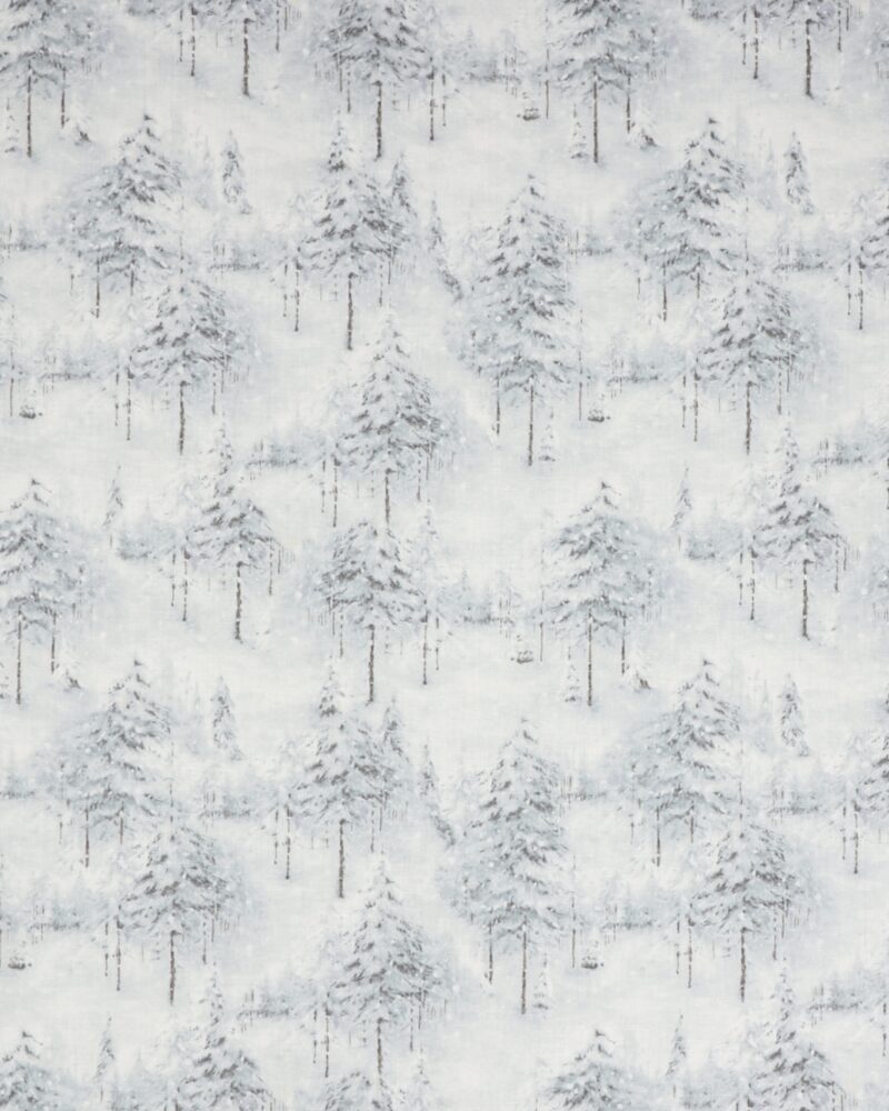 Woodland frost, grantræer/gråblå - Patchwork - Wilmington prints