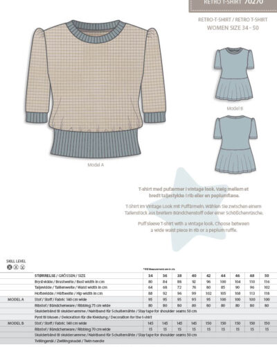 Retro T-shirt str. 34-50 - Minikrea 70270