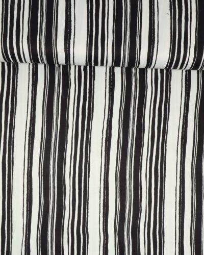 Sorte og hvide striber - Bomuld/polyester