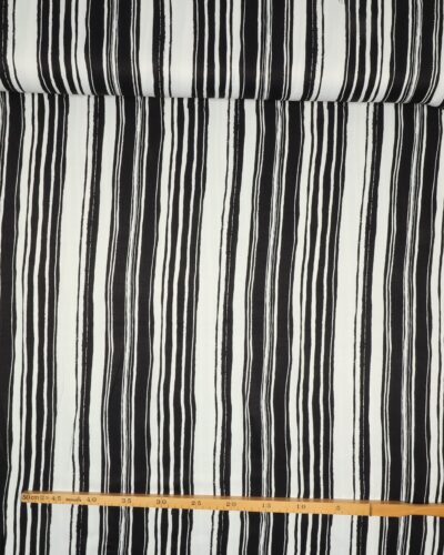 Sorte og hvide striber - Bomuld/polyester