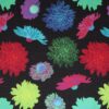 Radiate Life, blomster på sort bund - Patchwork