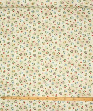 Button Buds, små knapblomster på gul bund - Patchwork - Michael Miller Fabrics