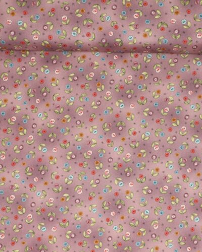 Button Buds, små knapblomster på støvet blommefarvet - Patchwork