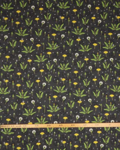 Mælkebøtter og mælkebøttefrø på mørkegrå - Patchwork 7 Mælkebøtter og mælkebøttefrø på mørkegrå - Patchwork