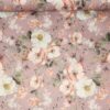 Blomster på rosa bund med lidt sølv - Boligtekstil