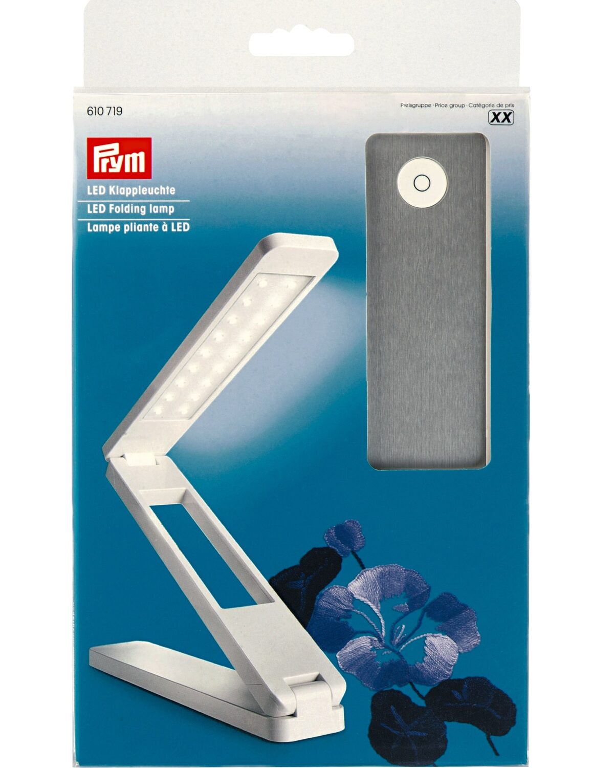 Prym LED foldelampe hvid/sølv