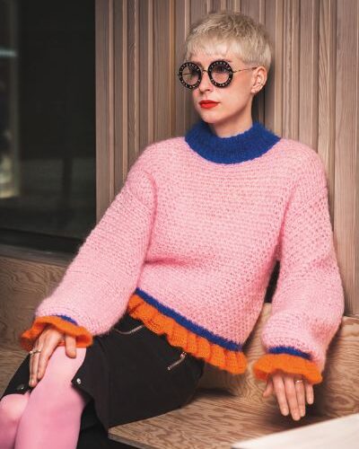 Crowd Pleaser Sweater, str.XS-5XL (hækleopskrift) - Permin