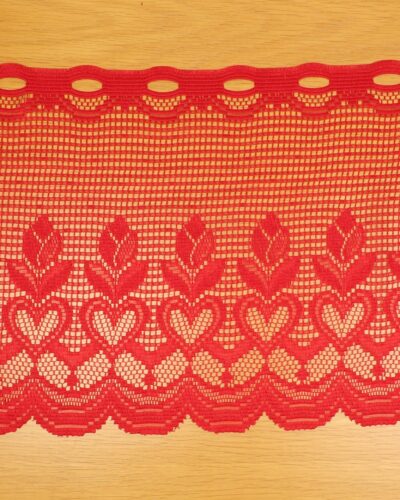 Cafégardin, rød - 35 cm høj