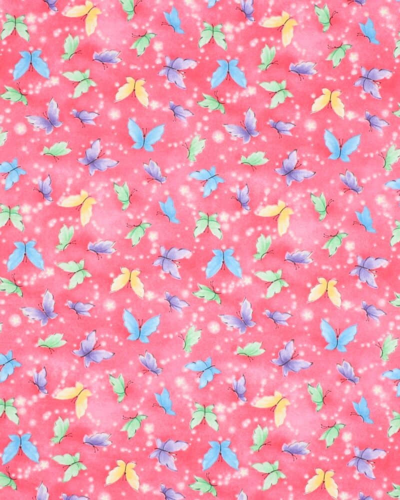 Fairy garden, sommerfugle på pink/lyserød - Patchwork - Studioe fabrics