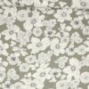 Hvide blomster på lys grå bund - Twillvævet viskose