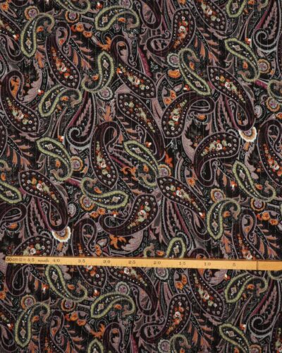 Sjalsmønster sort/lilla m. guldtråd - Viskose 7 Sjalsmønster sort/lilla m. guldtråd - Viskose