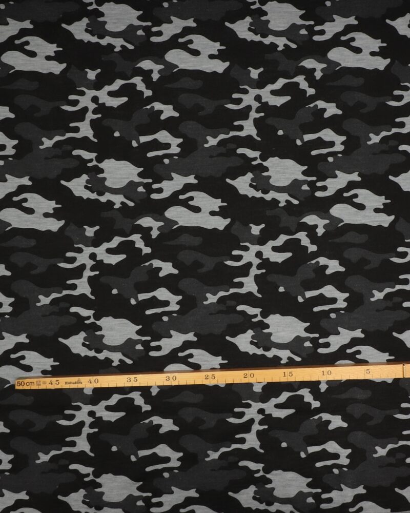 Camouflage, mørkegrå/lysegrå/sort - Uld/polyester jersey - Info mangler