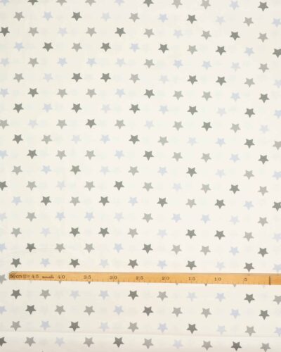 Hvid med grå stjerner - Bomuld (organic) 7 Hvid med grå stjerner - Bomuld (organic)