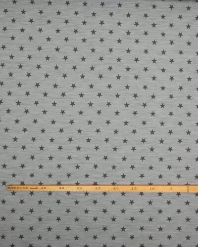 Grå med stjerner - Uld/bomuld jersey