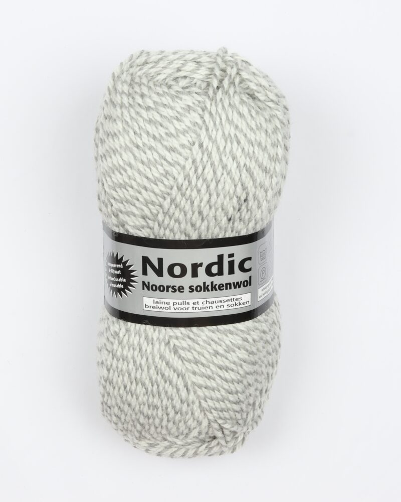 Nordic fra Lammy Yarns (Ragsokke uld grå/hvid) - Info mangler