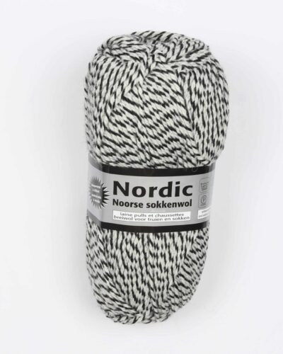 Nordic fra Lammy Yarns (Ragsokke uld sort/hvid)