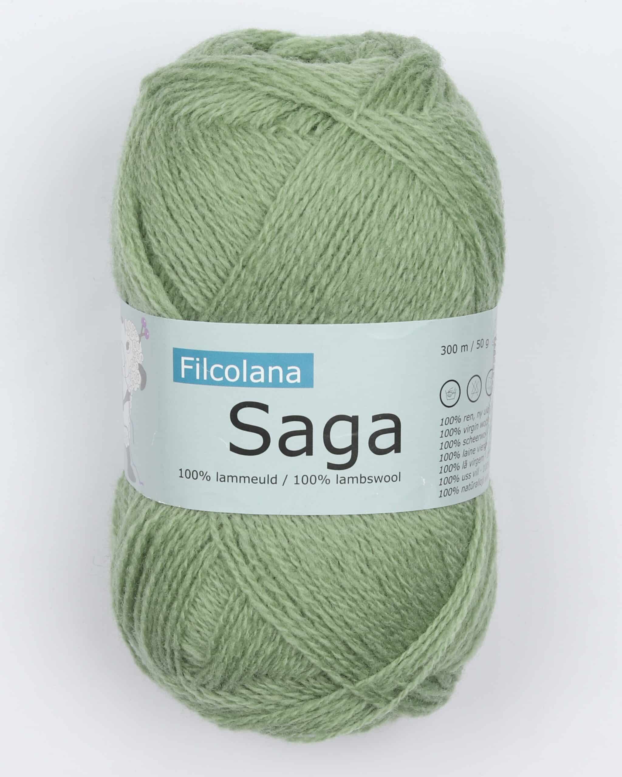 Saga fra Filcolana i mange farver (tyndt uldgarn) - 123 lys grøn - 100% Uld