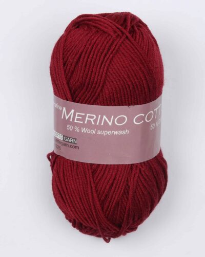 Merino cotton fra Hjertegarn i mange farver - 1726 vinrød