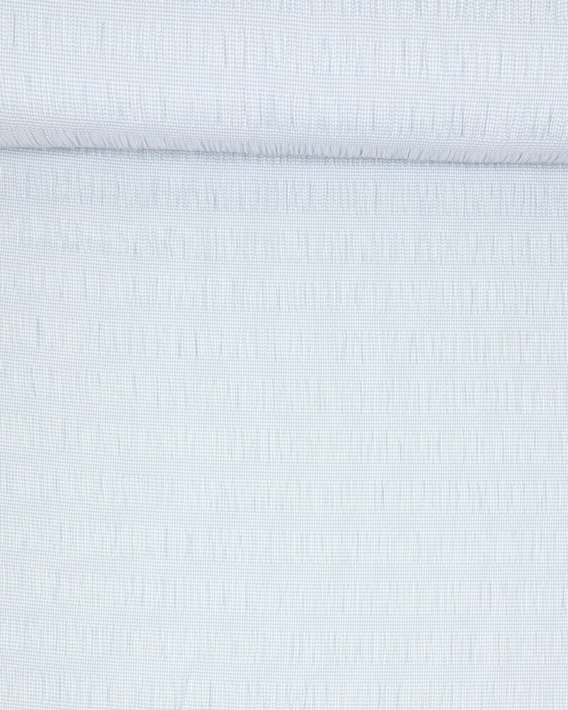 Blå/hvid m. smock - Viskose/polyester m. stræk - Ukendt