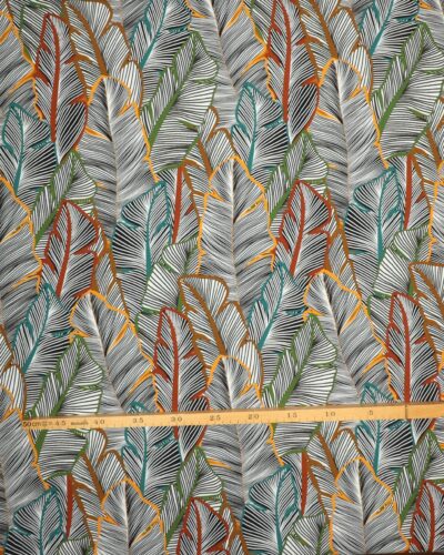 Sort/hvide blade - Viskose 7 Sort/hvide blade - Viskose