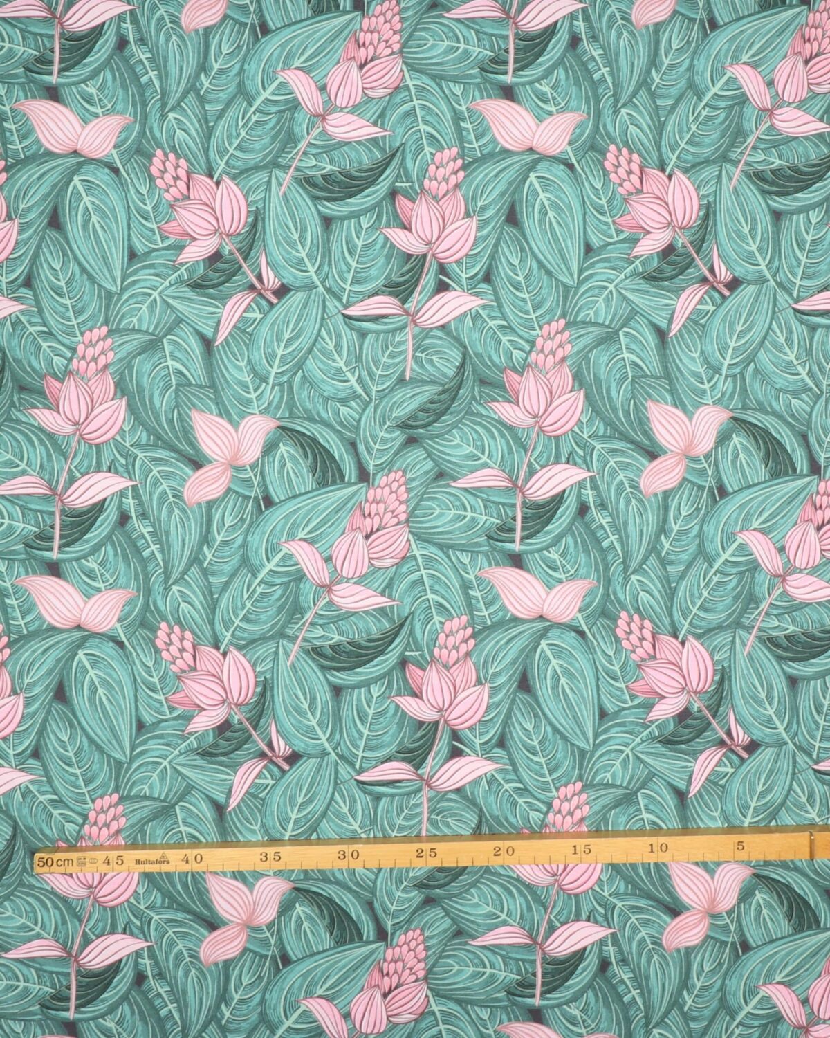 Rosa blomster, grønne blade - Jersey - Image 4