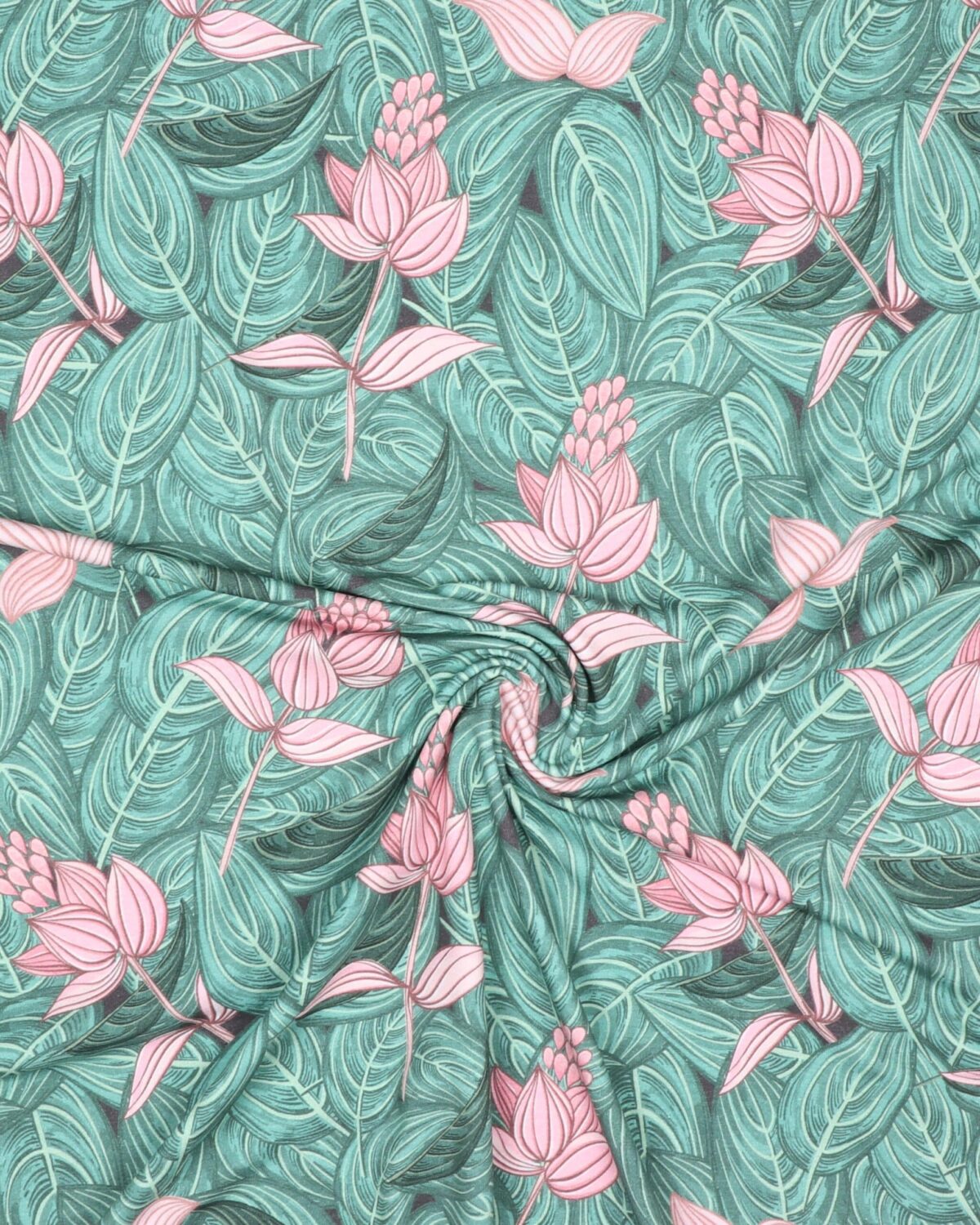 Rosa blomster, grønne blade - Jersey - Image 2
