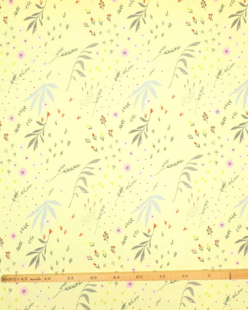 Hjerter, blomster og blade - French Terry - Image 3