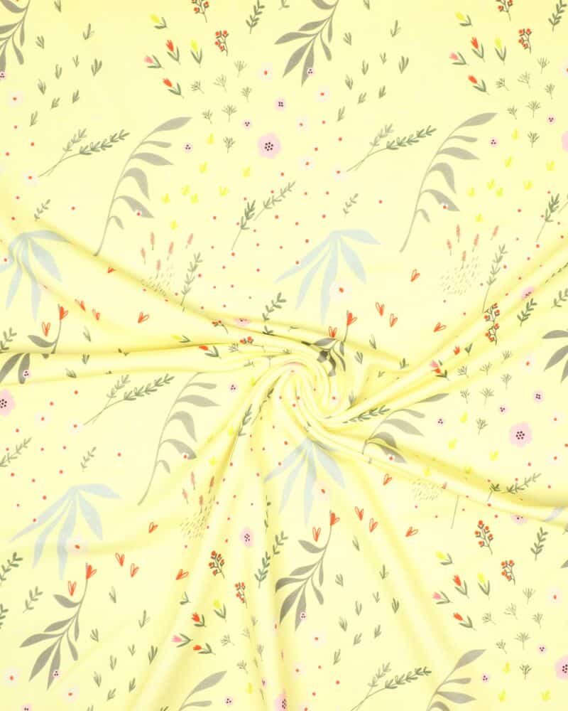 Hjerter, blomster og blade - French Terry - Image 2