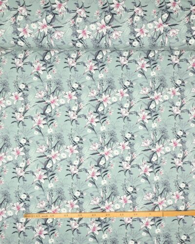 Blomster på grå bund - Jersey