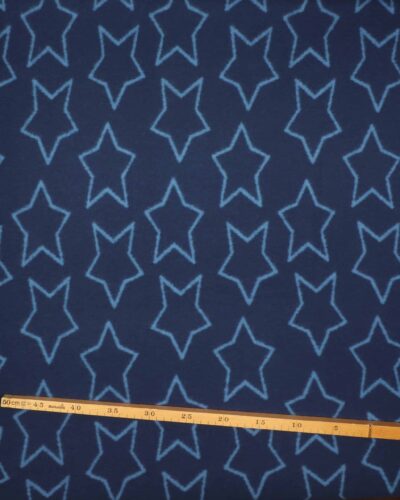 Blå med stjerner - Uld fleece