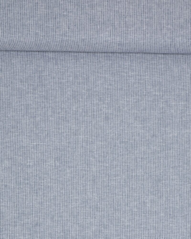 Blå med smal hvid stribe - Hør/bomuld - Ukendt