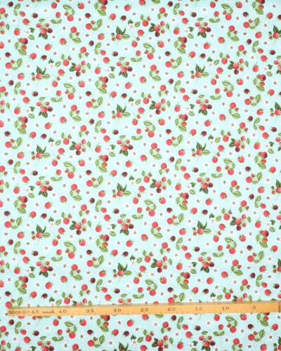 Hindbær på mintfarvet bund - Patchwork