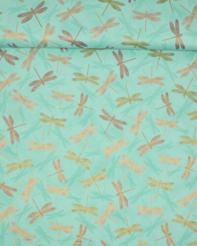 Aurelia, mørk mint m. guldsmede - Patchwork