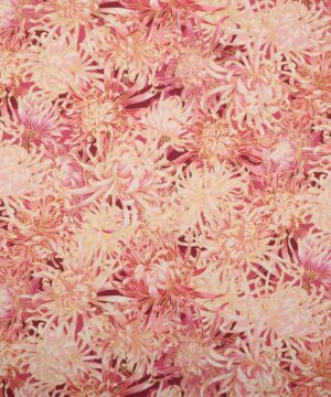 Aurelia, blomster m. guldkant på mørkerød bund - Patchwork - Robert Kaufman