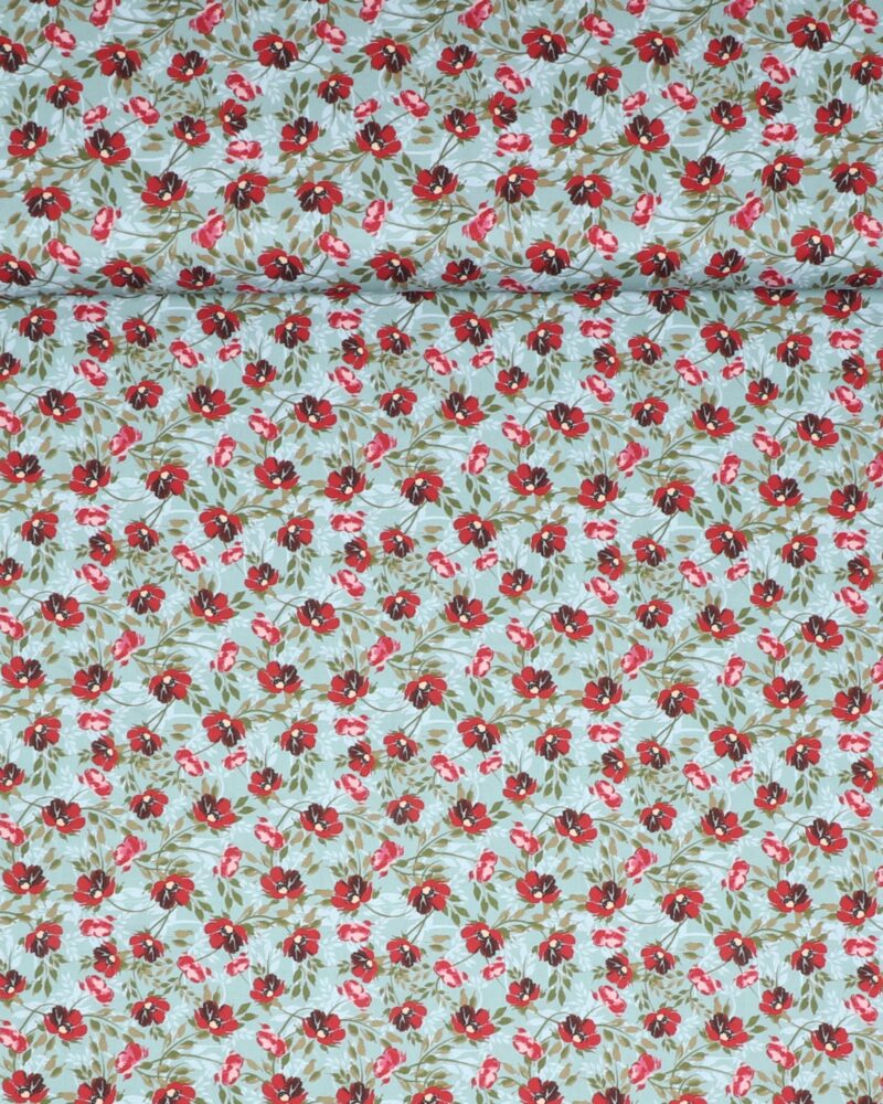 Maison des roses, røde blomster - Patchwork - RJR Fabrics