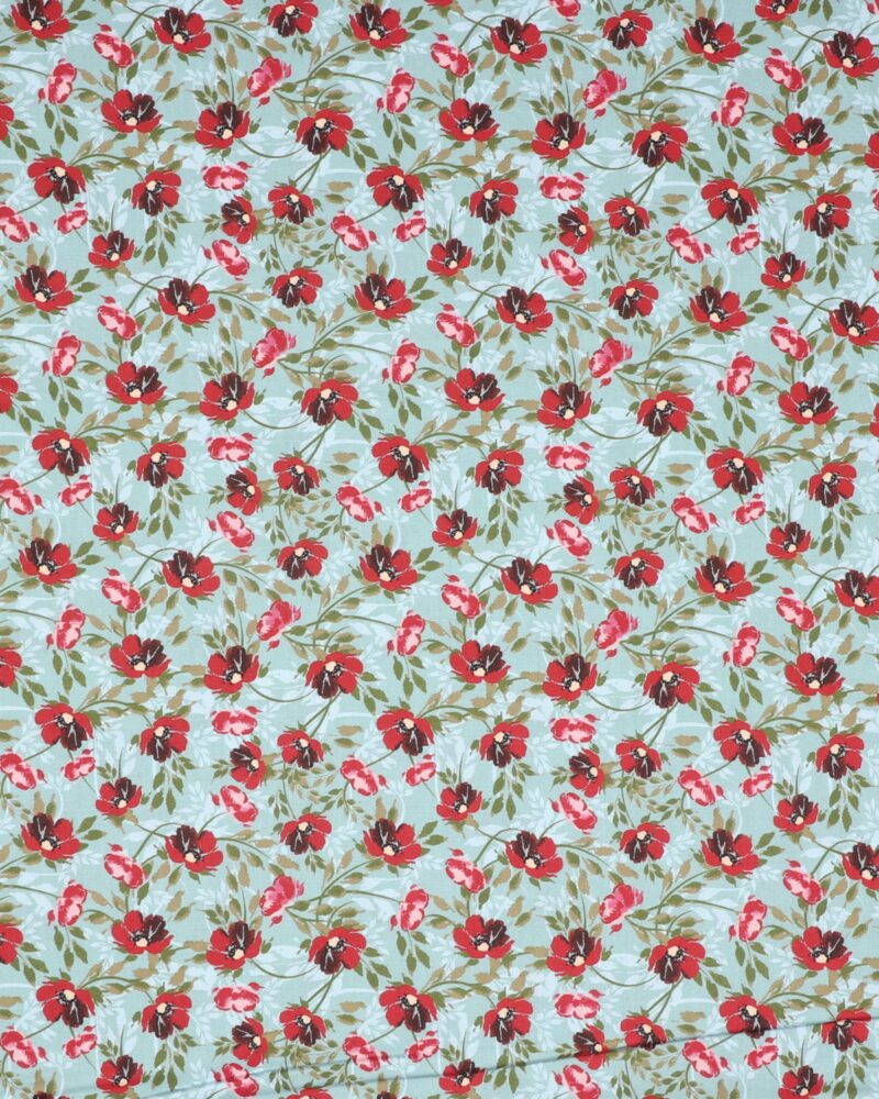Maison des roses, røde blomster - Patchwork - RJR Fabrics