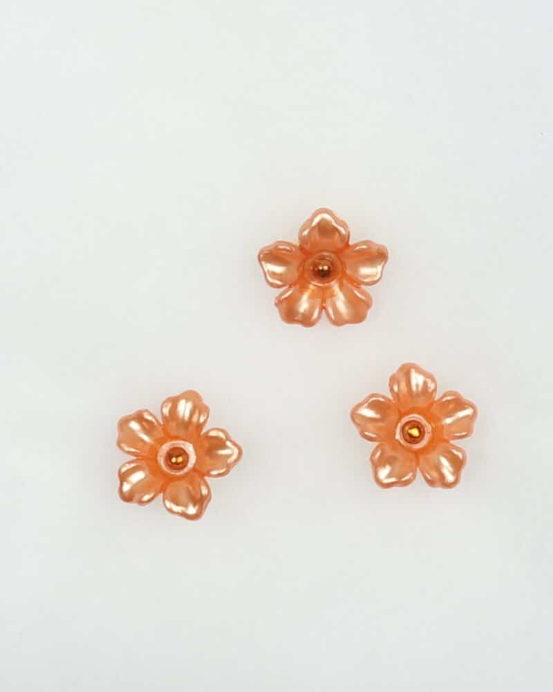 Blomst, lys orange - 12 mm -