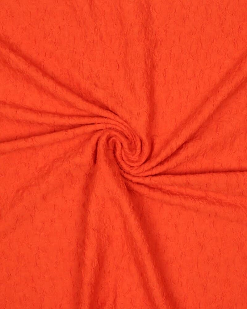 Orange m. mønster - Bomuld/polyester/spandex jersey