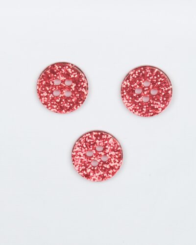 Glimmer sølv/rød - 15 mm