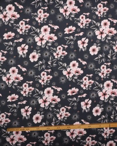 Blomster på mørkegrå bund - Jersey