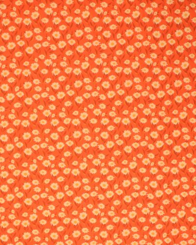 Ferskenfarver blomster på orange - Patchwork