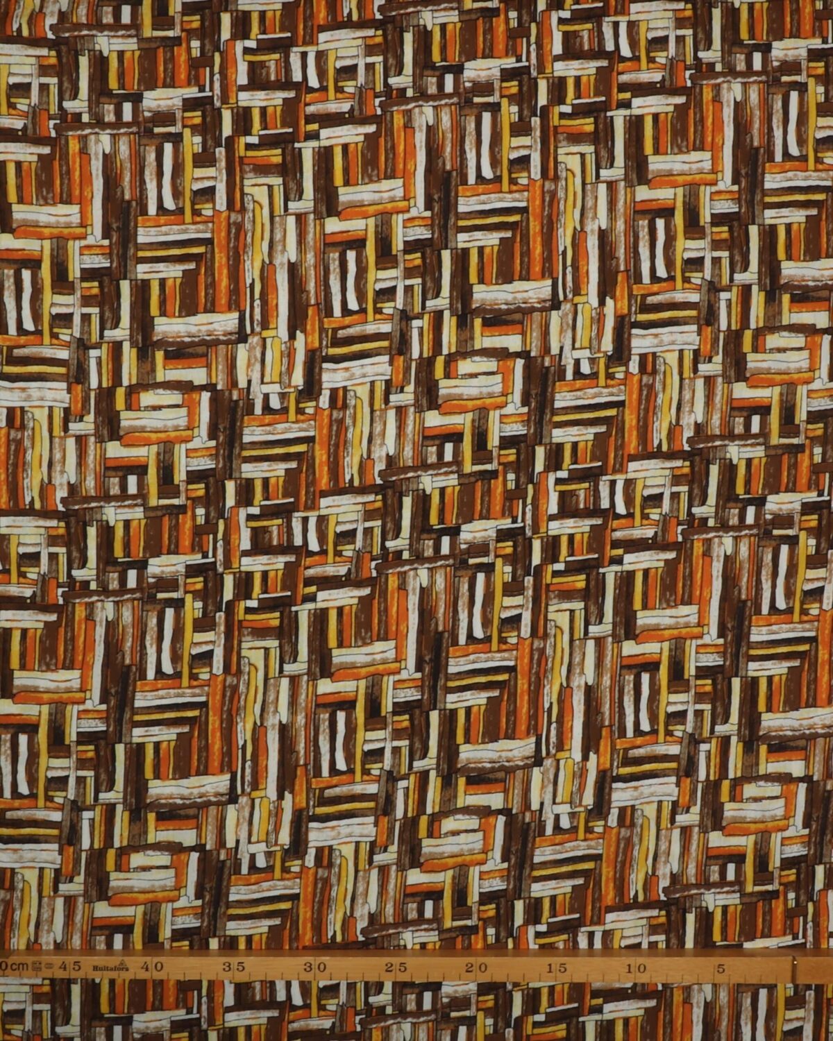 Mønster m. brun/orange/gul/offwhite - Crepe viskose - Billede 3