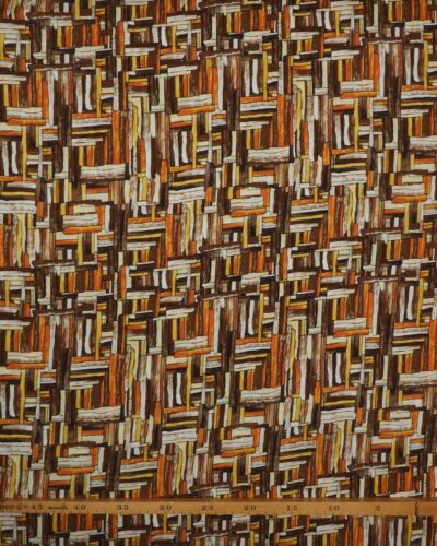 Mønster m. brun/orange/gul/offwhite - Crepe viskose