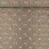 Grågrøn med broderet blomster - Polyester - Info mangler