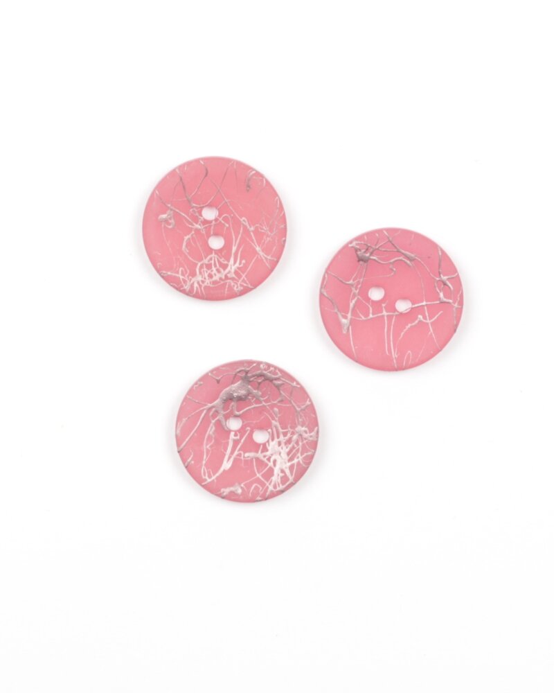 Pink m sølvmønster - 22 mm -