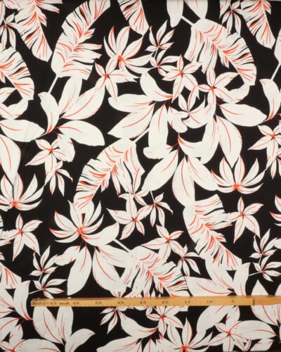 Sort m. store hvide blomster - Viskose Jersey