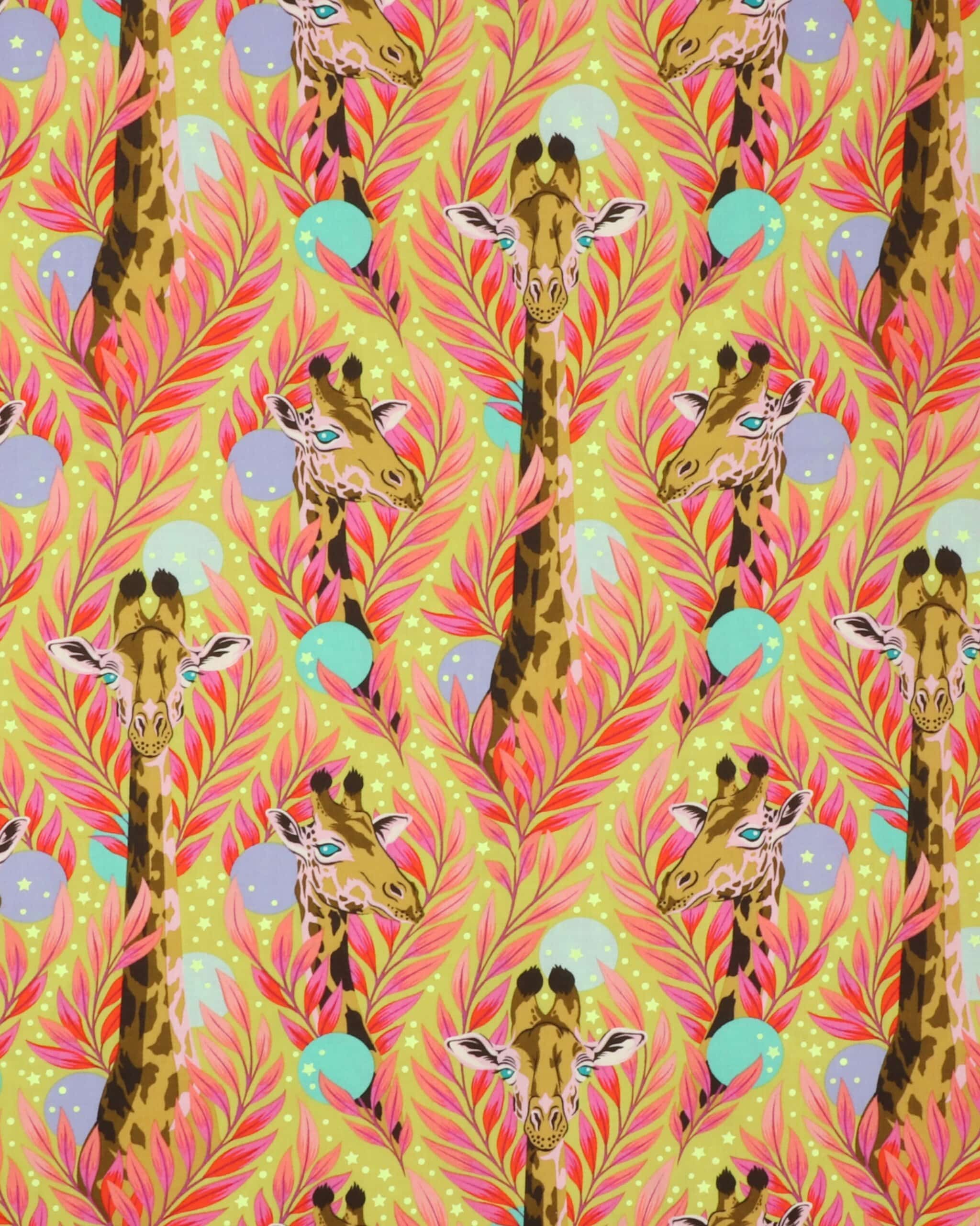 Neck For Days, olivengrøn giraf - Tula Pink 4 Neck For Days, olivengrøn giraf - Tula Pink - Billede 2