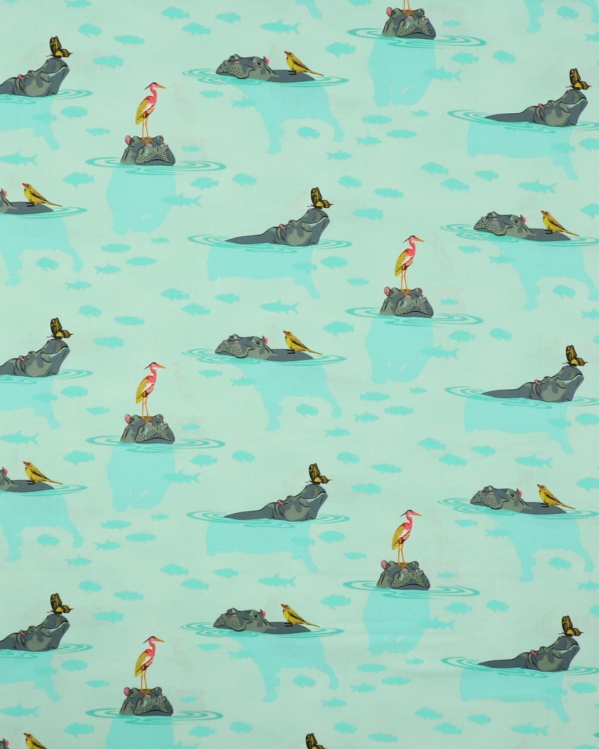 My Hippos Don´t Lie, mint flodhest - Tula Pink