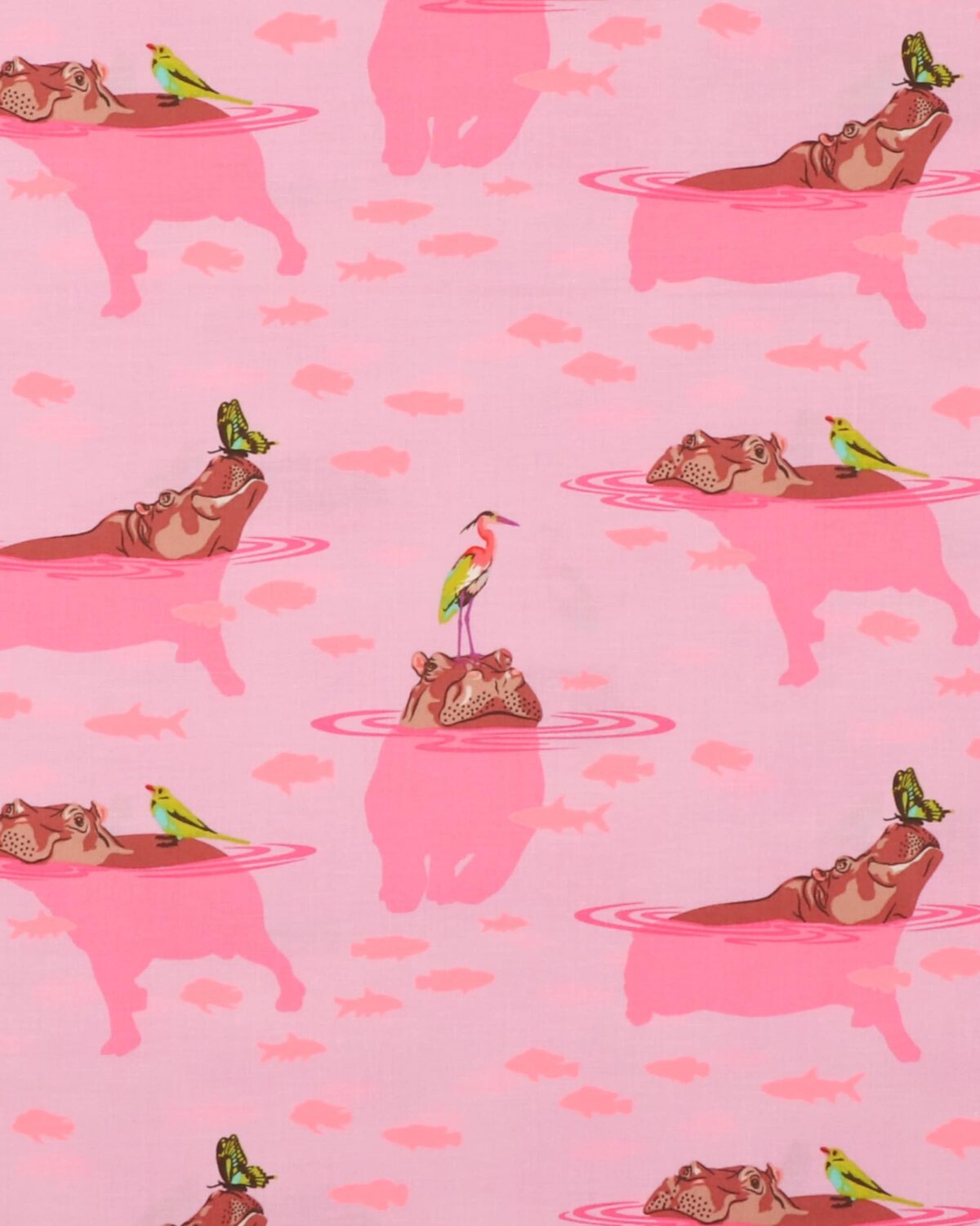 My Hippos Don´t Lie, pink flodhest - Tula Pink - Billede 2