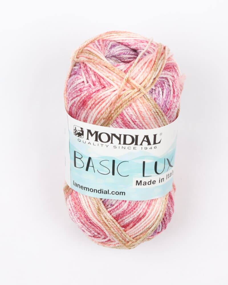 Pink/lilla/karry - 100% Merceriseret bomuld - Lana Mondial
